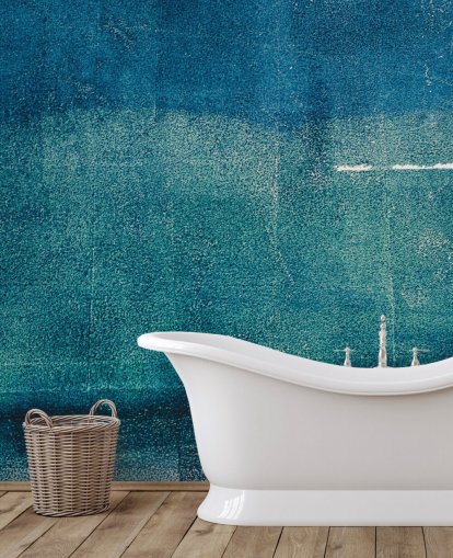 fresque murale abstraite bleue personnalisée appelée Painted Textures par Tim Mossholder pour les salles de bain, les couloirs et les cuisines