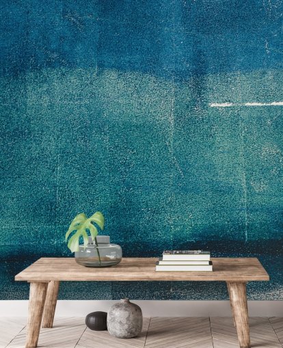 mural de pared abstracto personalizado azul llamado Painted Textures de Tim Mossholder para baños, pasillos y cocinas