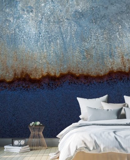 murale astratto blu e marrone chiamato Rusty Metal II di Tim Mossholder per salotti e bagni murale astratto blu e marrone chiamato Rusty Metal II di Tim Mossholder per salotti e bagni