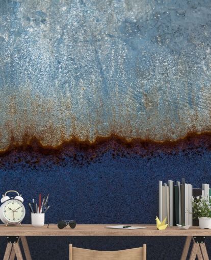 blaues und braunes abstraktes Wandbild namens Rusty Metal II von Tim Mossholder für Wohnzimmer und Badezimmer blaues und braunes abstraktes Wandbild namens Rusty Metal II von Tim Mossholder für Wohnzimmer und Badezimmer