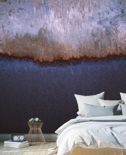 murale astratto blu e grigio chiamato Rusty Metal di Tim Mossholder