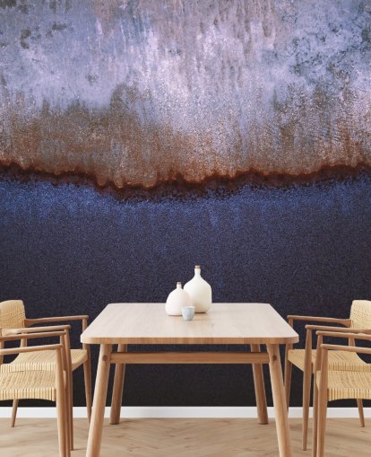 mural abstracto azul y gris llamado Rusty Metal de Tim Mossholder