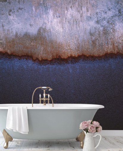 murale astratto blu e grigio chiamato Rusty Metal di Tim Mossholder murale astratto blu e grigio chiamato Rusty Metal di Tim Mossholder