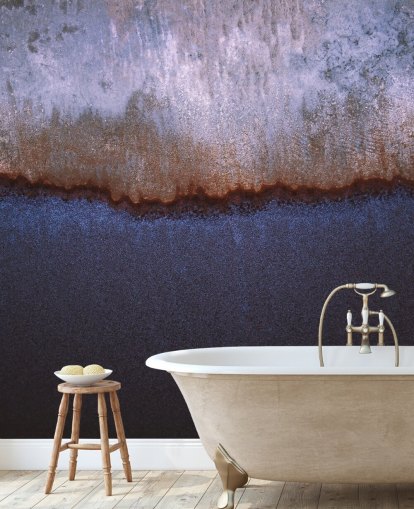 blue and grey abstract wall mural called Rusty Metal by Tim Mossholder
