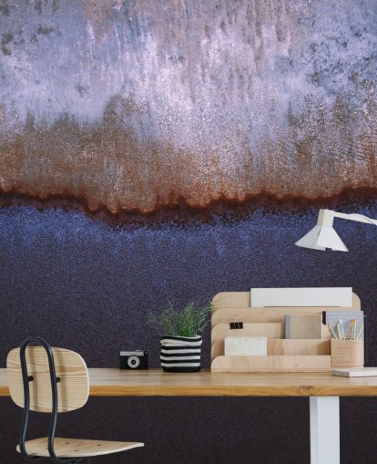 blue and grey abstract wall mural called Rusty Metal by Tim Mossholder