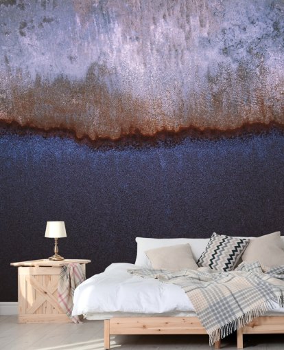 fresque murale abstraite bleue et grise appelée Rusty Metal par Tim Mossholder