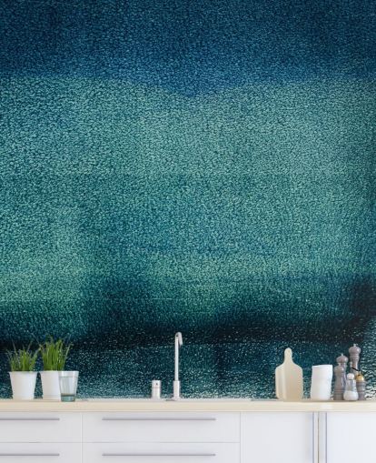 teal customisable abstract wall mural called Teal Serenity by Tim Mossholder for bathrooms and kitchens teal customisable abstract wall mural called Teal Serenity by Tim Mossholder for bathrooms and kitchens