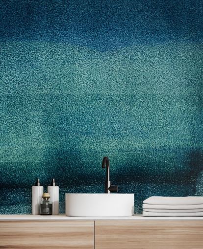 teal customisable abstract wall mural called Teal Serenity by Tim Mossholder for bathrooms and kitchens teal customisable abstract wall mural called Teal Serenity by Tim Mossholder for bathrooms and kitchens