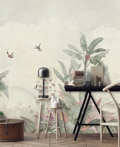 mural verde personalizado de la jungla vintage llamado Faded Green Vintage Borneo Jungle de Bloomery Decor mural verde personalizado de la jungla vintage llamado Faded Green Vintage Borneo Jungle de Bloomery Decor