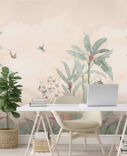 peinture murale de jungle vintage personnalisée en pastel appelée Pastel Vintage Borneo Jungle par Bloomery Decor peinture murale de jungle vintage personnalisée en pastel appelée Pastel Vintage Borneo Jungle par Bloomery Decor