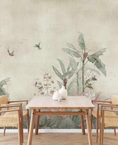 vintage jungle wall mural called Old Sage Vintage Borneo Jungle by Bloomery Decor vintage jungle wall mural called Old Sage Vintage Borneo Jungle by Bloomery Decor