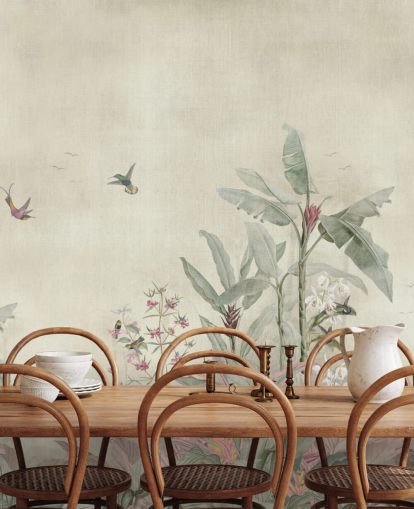 vintage jungle muurschildering genaamd Old Sage Vintage Borneo Jungle van Bloomery Decor vintage jungle muurschildering genaamd Old Sage Vintage Borneo Jungle van Bloomery Decor