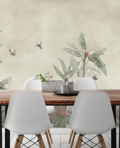 vintage jungle wall mural called Old Sage Vintage Borneo Jungle by Bloomery Decor