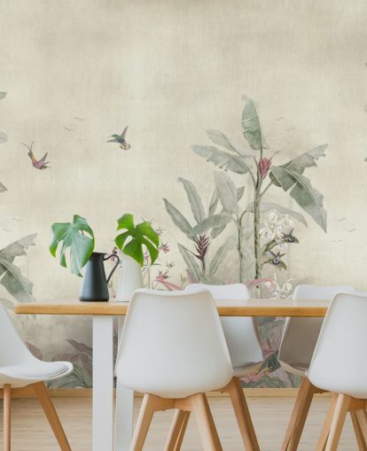 vintage djungel väggmålning som heter Old Sage Vintage Borneo Jungle av Bloomery Decor