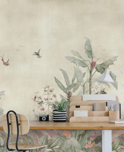 vintage jungle wall mural called Old Sage Vintage Borneo Jungle by Bloomery Decor