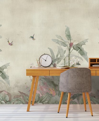 vintage jungle wall mural called Old Sage Vintage Borneo Jungle by Bloomery Decor