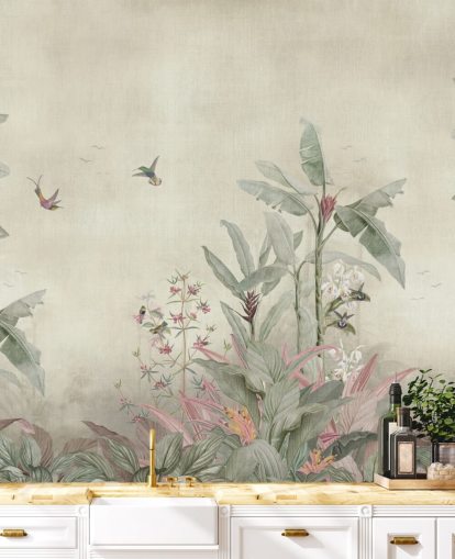 vintage jungel veggmaleri kalt Old Sage Vintage Borneo Jungle av Bloomery Decor