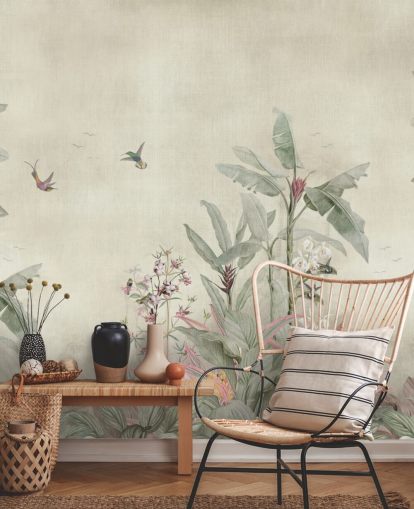 vintage jungle muurschildering genaamd Old Sage Vintage Borneo Jungle van Bloomery Decor vintage jungle muurschildering genaamd Old Sage Vintage Borneo Jungle van Bloomery Decor