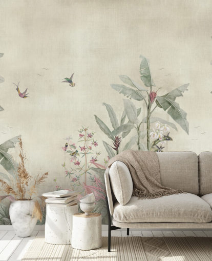 mural de parede vintage chamado Old Sage Vintage Borneo Jungle da Bloomery Decor