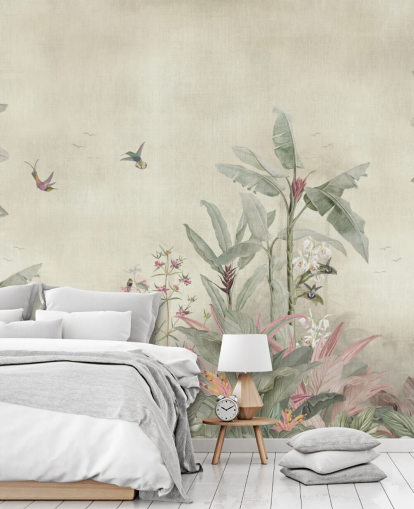 vintage jungle wall mural called Old Sage Vintage Borneo Jungle by Bloomery Decor