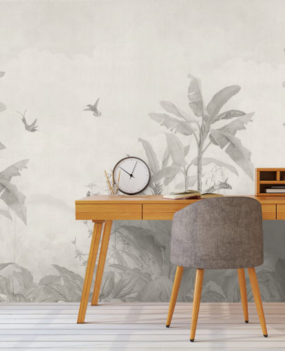 sepia anpassningsbar djungelväggmålning kallad Sepia Vintage Borneo Jungle av Bloomery Decor sepia anpassningsbar djungelväggmålning kallad Sepia Vintage Borneo Jungle av Bloomery Decor