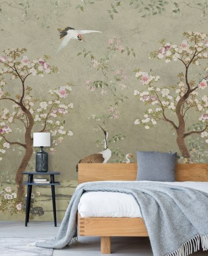 beige chinoiserie veggmaleri kalt Beige Lingering Garden Chinoiserie av Bloomery Decor beige chinoiserie veggmaleri kalt Beige Lingering Garden Chinoiserie av Bloomery Decor