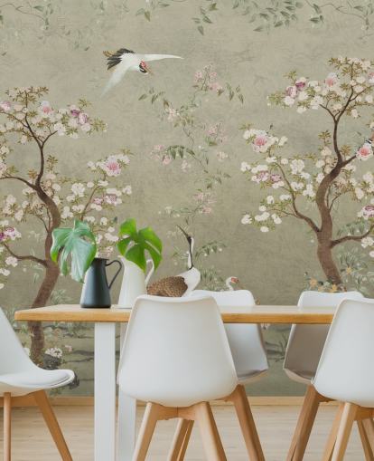 murale da parete in cineserie beige chiamato Beige Lingering Garden Chinoiserie by Bloomery Decor murale da parete in cineserie beige chiamato Beige Lingering Garden Chinoiserie by Bloomery Decor