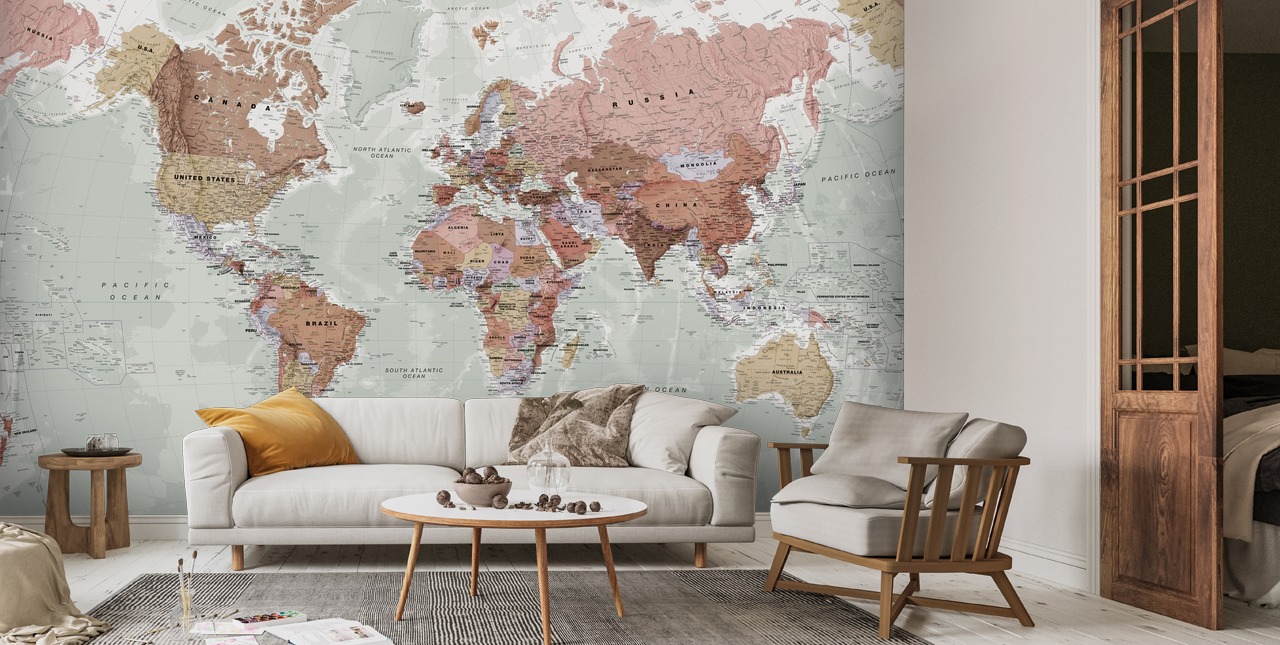 Map Alpaper Political World Map Desktop Wallpaper