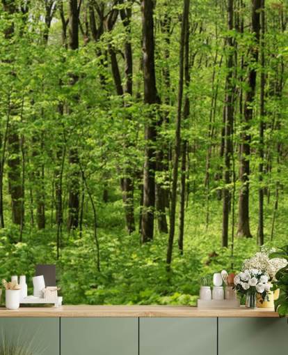 Green Forest Panoramic Wallpaper