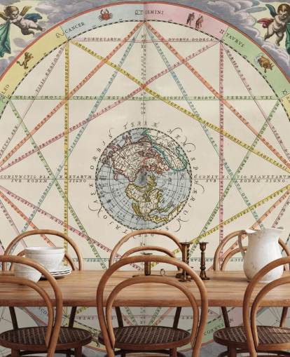 carte murale personnalisée des étoiles appelée Schéma des aspects planétaires d'ArtiStory pour les bureaux à domicile et les écoles