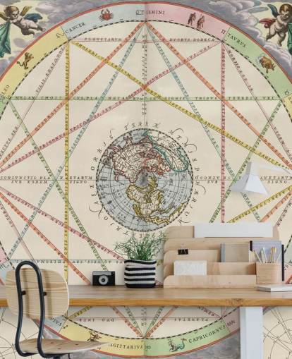 custom star map mural called Diagram of Planetary Aspects from ARTiSTORY for home offices and schools