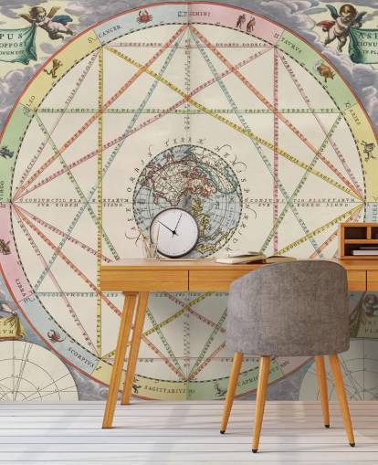 murale personalizzato con mappa stellare chiamato Diagram of Planetary Aspects di ArtiStory per uffici domestici e scuole murale personalizzato con mappa stellare chiamato Diagram of Planetary Aspects di ArtiStory per uffici domestici e scuole