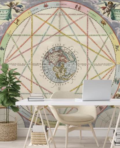 mural personalizado de mapas estelares llamado Diagrama de aspectos planetarios de ArtHistory para oficinas domésticas y escuelas mural personalizado de mapas estelares llamado Diagrama de aspectos planetarios de ArtHistory para oficinas domésticas y escuelas
