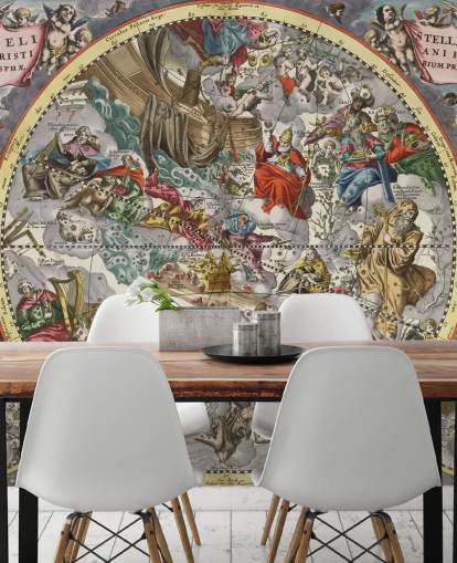 custom star atlas mural called First Hemisphere of the Christianized Starry Firmament