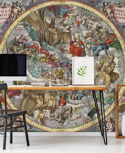 custom star atlas mural called First Hemisphere of the Christianised Starry Firmament