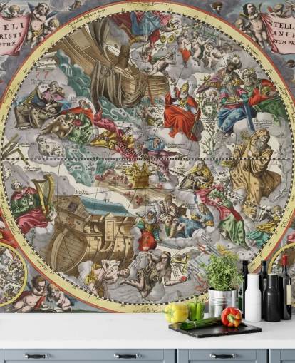 mural de atlas estelar personalizado chamado Primeiro Hemisfério do Firmamento Estrelado Cristianizado mural de atlas estelar personalizado chamado Primeiro Hemisfério do Firmamento Estrelado Cristianizado