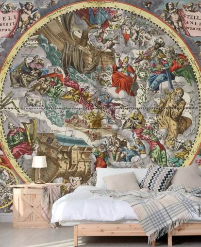 mural personalizado de atlas estelar llamado Primer hemisferio del firmamento estrellado cristianizado