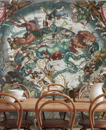 mural de astronomia personalizado chamado Cenografia do Hemisfério Sul