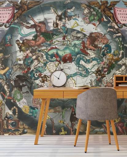 peinture murale d'astronomie personnalisée intitulée Scénographie de l'hémisphère sud