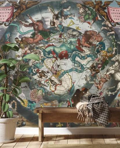 kundenspezifisches Astronomie-Wandbild mit dem Titel Szenographie der südlichen Hemisphäre