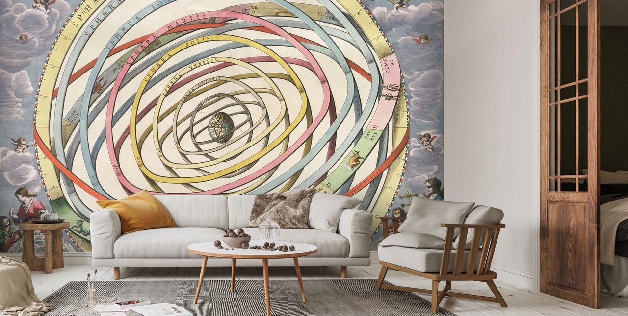 Emcompasing Planetary Orbits Encompassing the Earth Mural | Wallsauce CA