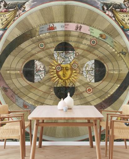 peinture murale d'astronomie personnalisable intitulée Scénographie du système mondial copernicien d'ArtiStory pour les bureaux à domicile peinture murale d'astronomie personnalisable intitulée Scénographie du système mondial copernicien d'ArtiStory pour les bureaux à domicile