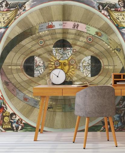 tilpasselig astronomimaleri kaldet Scenography of the Copernican World System fra ArtiStory til hjemmekontorer