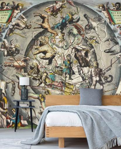 kundenspezifisches Astronomie-Wandbild mit dem Titel Szenographie der nördlichen Hemisphäre