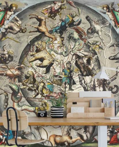 kundenspezifisches Astronomie-Wandbild mit dem Titel Szenographie der nördlichen Hemisphäre