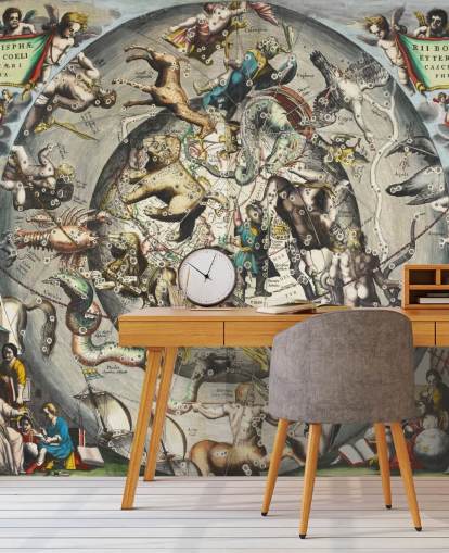 mural de astronomia personalizado chamado Cenografia do Hemisfério Norte