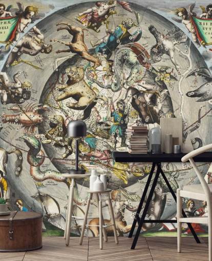 murale astronomico personalizzato chiamato Scenografia dell'emisfero settentrionale