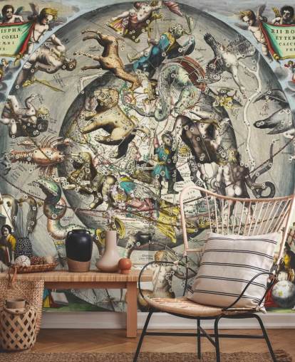 brugerdefineret astronomi vægmaleri kaldet Scenografi på den nordlige halvkugle brugerdefineret astronomi vægmaleri kaldet Scenografi på den nordlige halvkugle