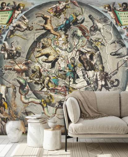 custom astronomy mural called Scenography of the Northern Hemisphere