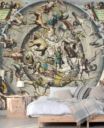 kundenspezifisches Astronomie-Wandbild mit dem Titel Szenographie der nördlichen Hemisphäre